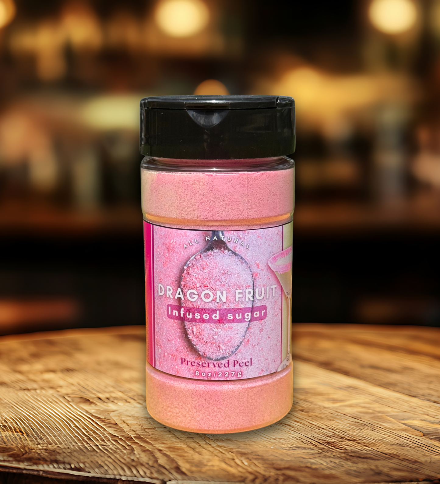 Dragon Fruit Sugar Rim – 8oz | Infused Sugar | Cocktail Rim