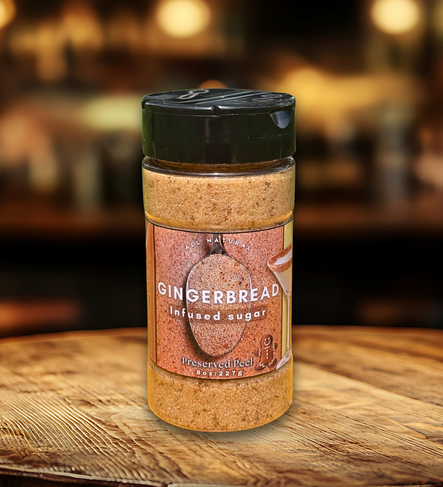 Gingerbread Sugar Rim – 8oz | Infused Sugar | Cocktail Rim