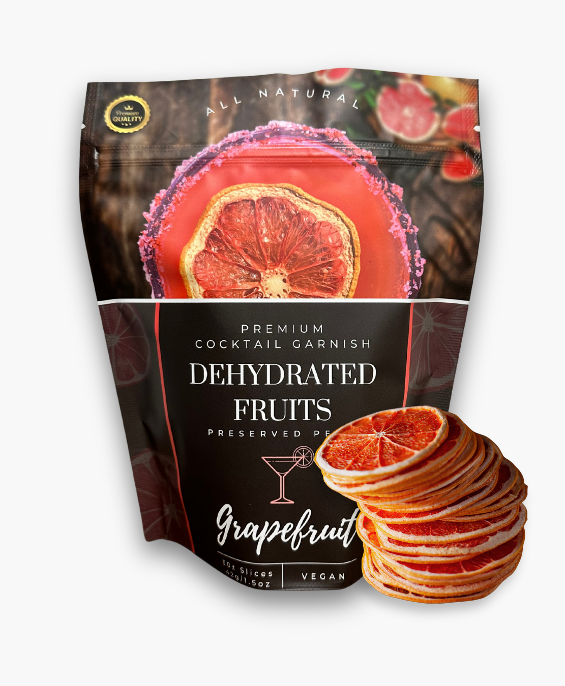 Dehydrated Grapefruit Slices | 30± Slices| DRIED FRUITS for Cocktail Garnishes & More