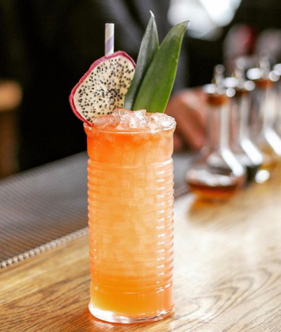 dried dragonfruit slice in a drink