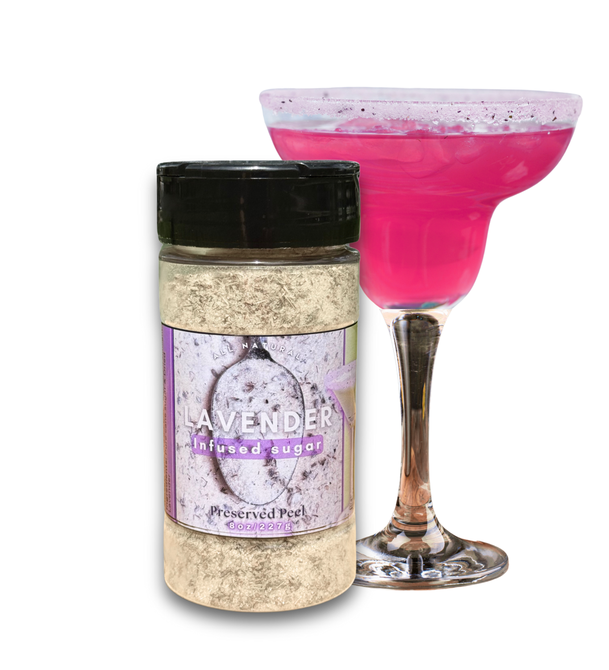 Lavender Sugar Rim – 8oz | Infused Sugar | Cocktail Rim