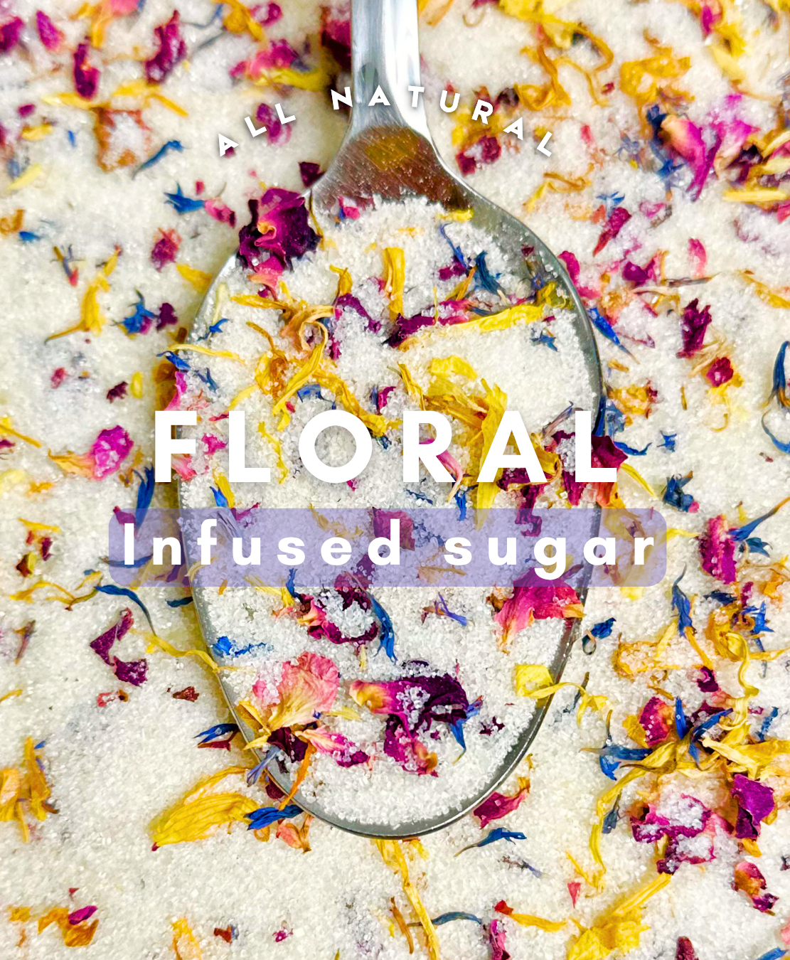 Flower Sugar Rim – 2Lbs | Infused Sugar | Cocktail Rim - Dried flower garnish