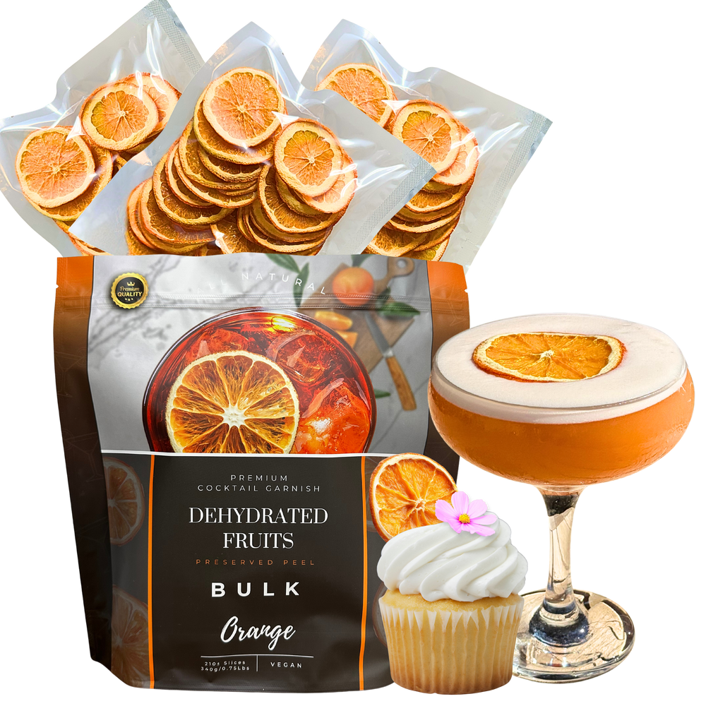 Bulk Dried Orange Slices | 210± Servings | Preserved Peel Premium DRIED FRUITS | BULK SIZE | for Luxury Cocktail Garnishes for Bars and Home Hosts.