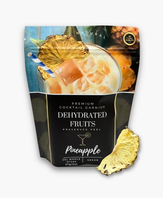 Dehydrated Half Pineapple Slices –Dried Garnish | 250± Half Slices | DRIED FRUITS for Cocktail Garnishes & More