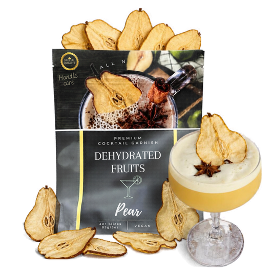 Dried Pears Slices | 30± Servings | Preserved Peel Premium DRIED FRUITS for Cocktail Garnishes for Bars and Home Hosts.