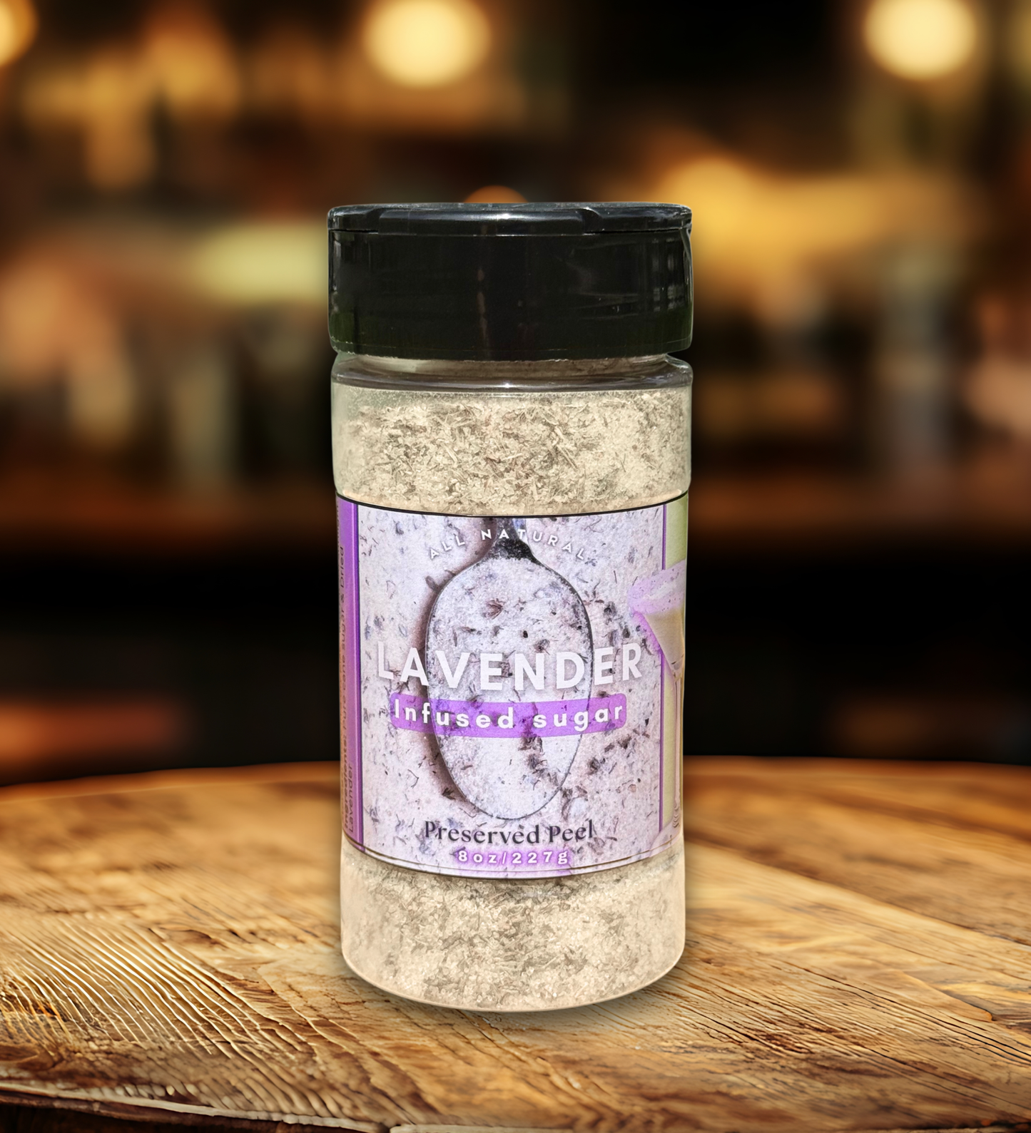 Lavender Sugar Rim – 8oz | Infused Sugar | Cocktail Rim