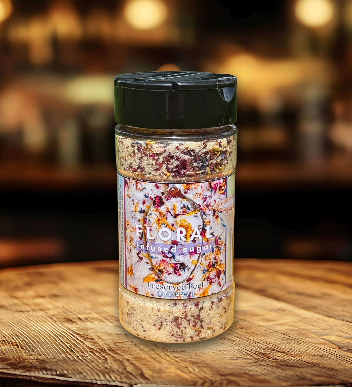 Floral Sugar Rim – 8oz | Infused Sugar | Cocktail Rim