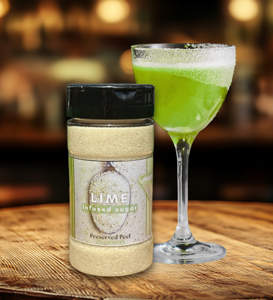 Lime Sugar Rim – 8oz | Infused Sugar | Cocktail Rim