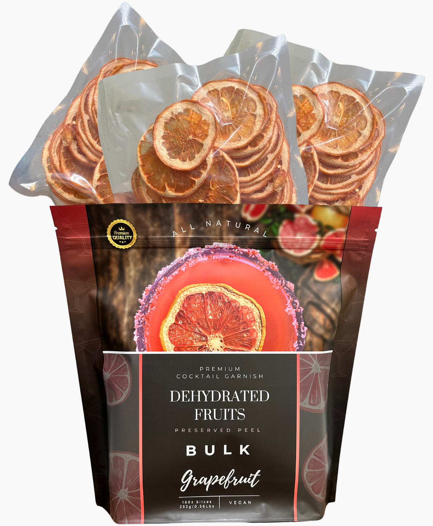 Dehydrated Grapefruit Slices – BULK SIZE | 180± Slices | DRIED FRUITS for Cocktail Garnish & More