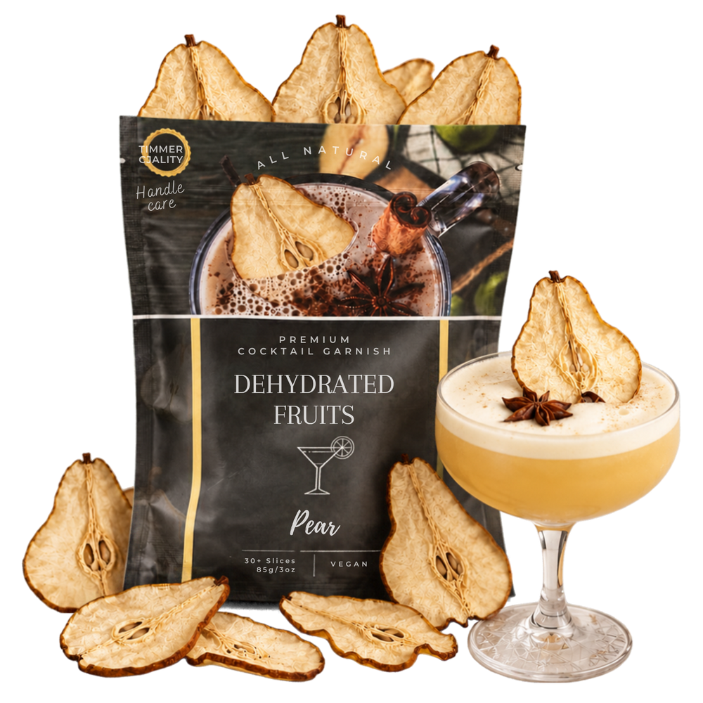 Dried Pears Slices | 30± Servings | Preserved Peel Premium DRIED FRUITS for Cocktail Garnishes for Bars and Home Hosts.
