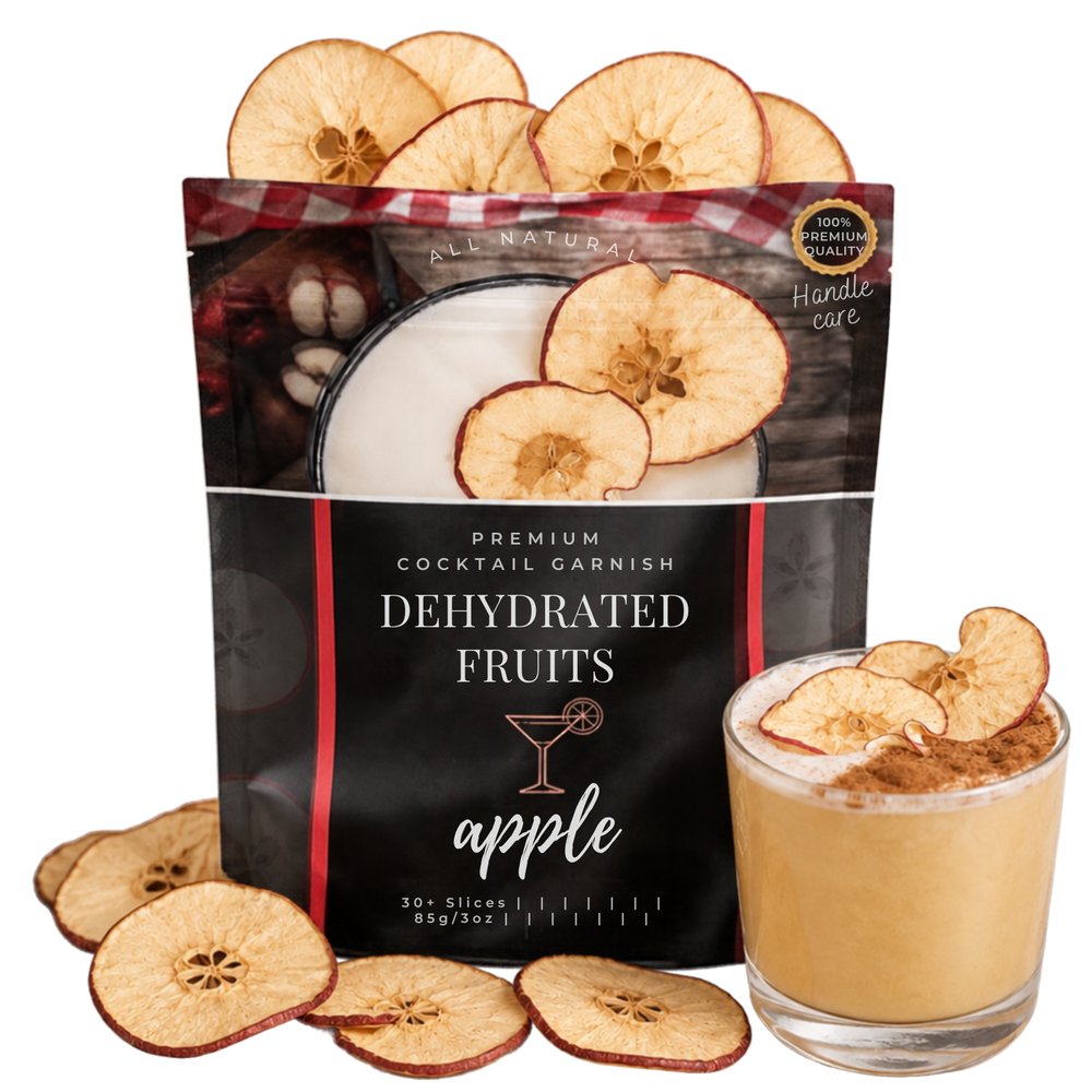 Dried Apple Slices | 30± Servings | Preserved Peel Premium DRIED FRUITS for Cocktail Garnishes for Bars and Home Hosts.