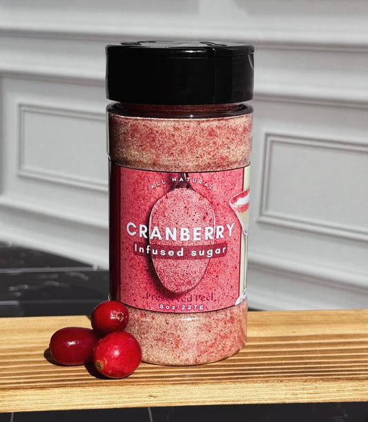 Cranberry Sugar Rim – 8oz | Infused Sugar | Cocktail Rim