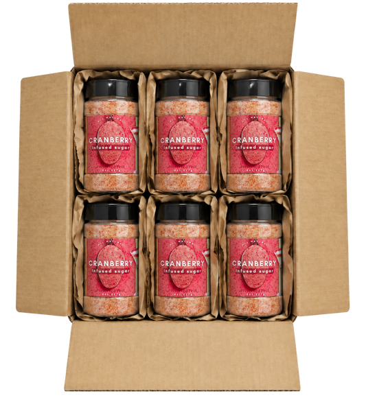 Case⇢ Cranberry Sugar Rim – 8oz | Infused Sugar | Cocktail Rim