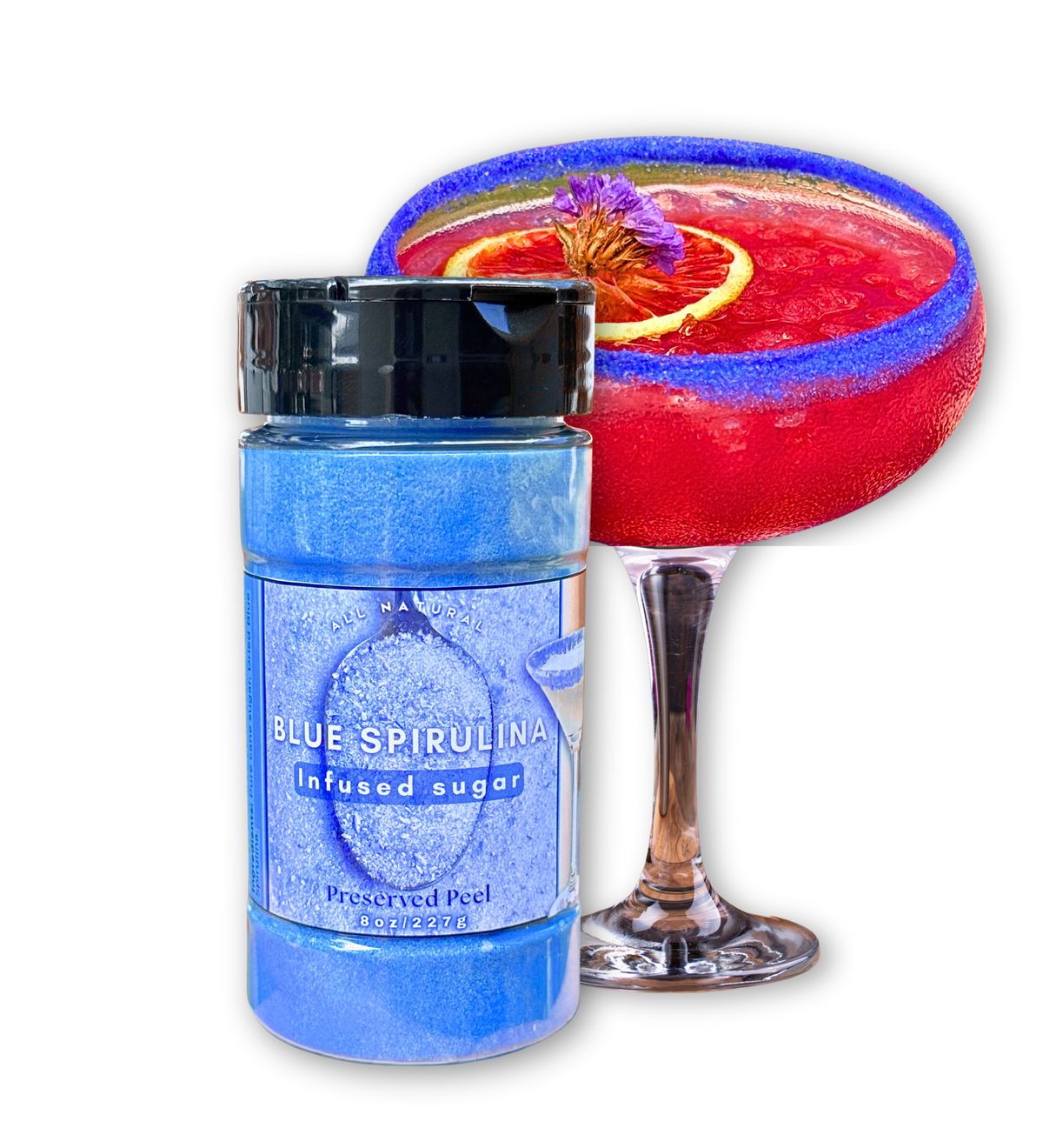 Blue Sugar Rim – 8oz | Infused Sugar | Cocktail Rim