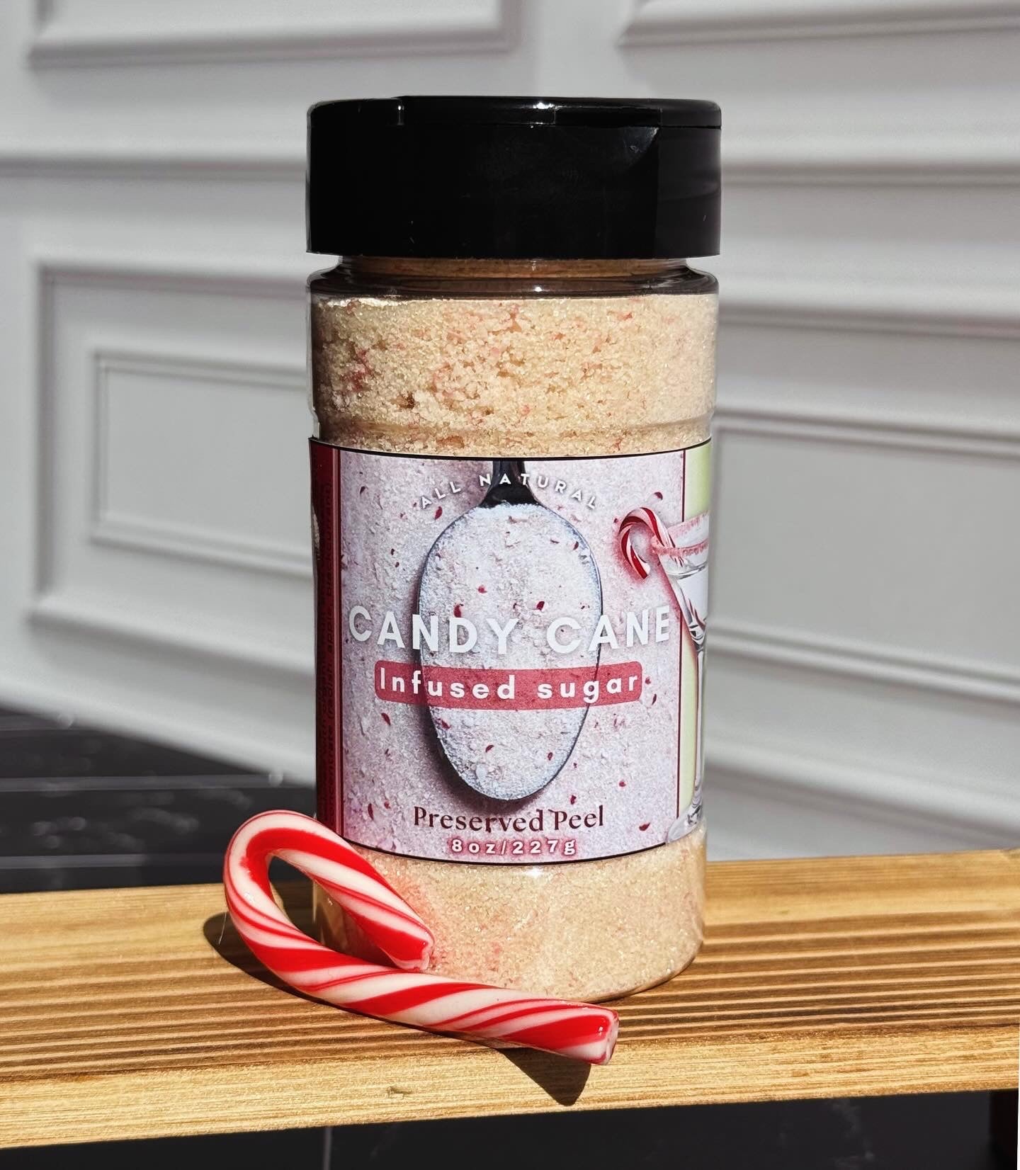 Candy Cane Sugar Rim – 8oz | Infused Sugar | Cocktail Rim
