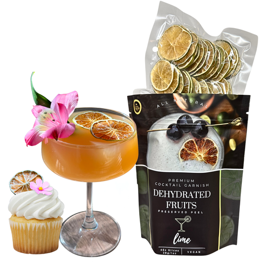 Dehydrated Lime for cocktails  | 45± Slices | DRIED FRUITS for Cocktail Garnishes & More