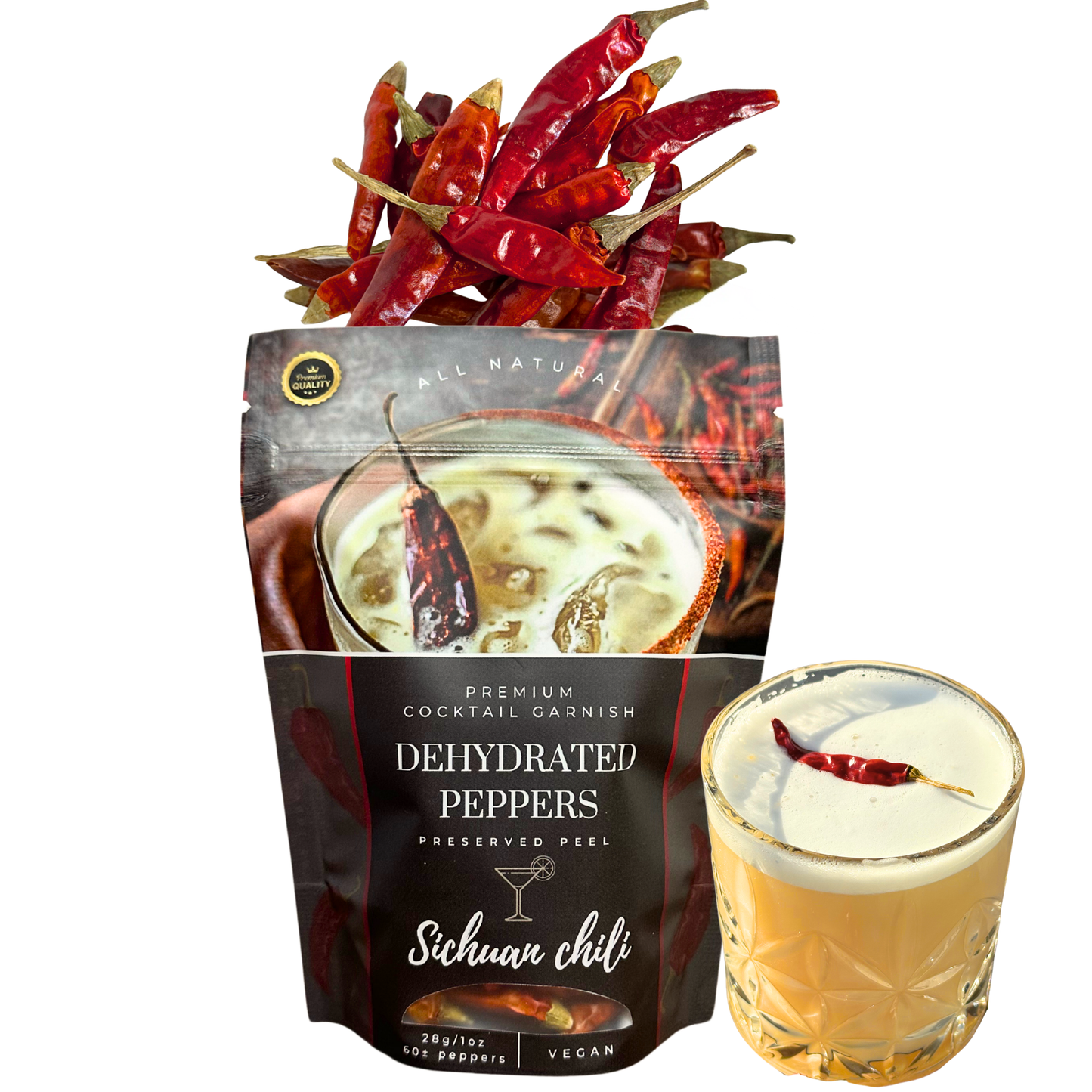 Dried Sichuan Peppers | 60± whole | Preserved Peel Premium DRIED PEPPERS for Luxury Cocktail Garnishes for Bars and Home Hosts.