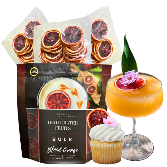 Dehydrated Blood Orange Slices – BULK SIZE | 210± Slices | DRIED FRUITS for Cocktail Garnish & More