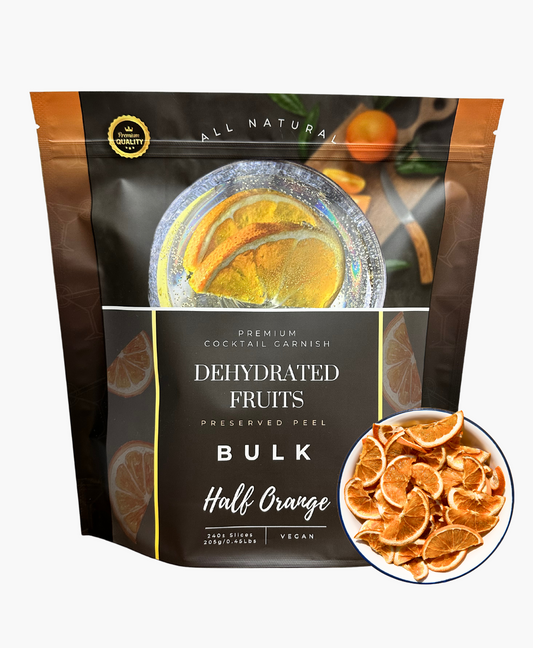 Dehydrated Half Orange Slices – BULK SIZE | 240± Slices | DRIED FRUITS for Cocktail Garnish & More