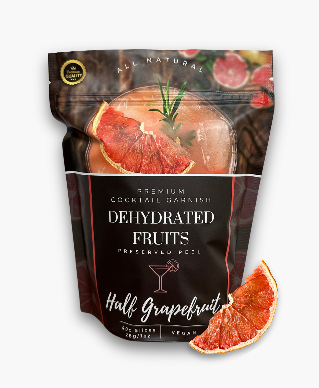 Dehydrated Half Grapefruit Slice | 40± Slices | DRIED FRUITS for Cocktail Garnishes & More