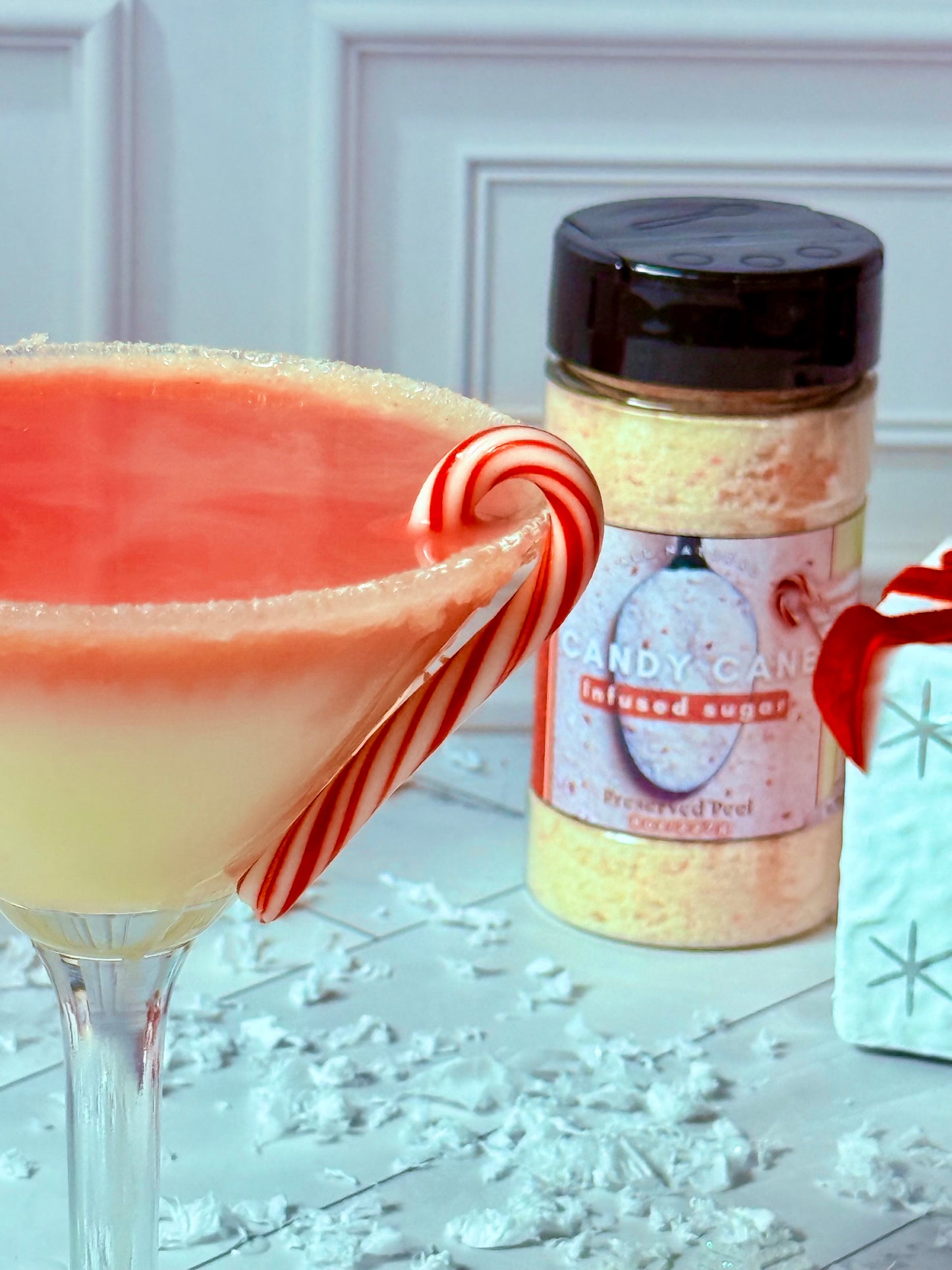 Candy Cane Sugar Rim – 8oz | Infused Sugar | Cocktail Rim