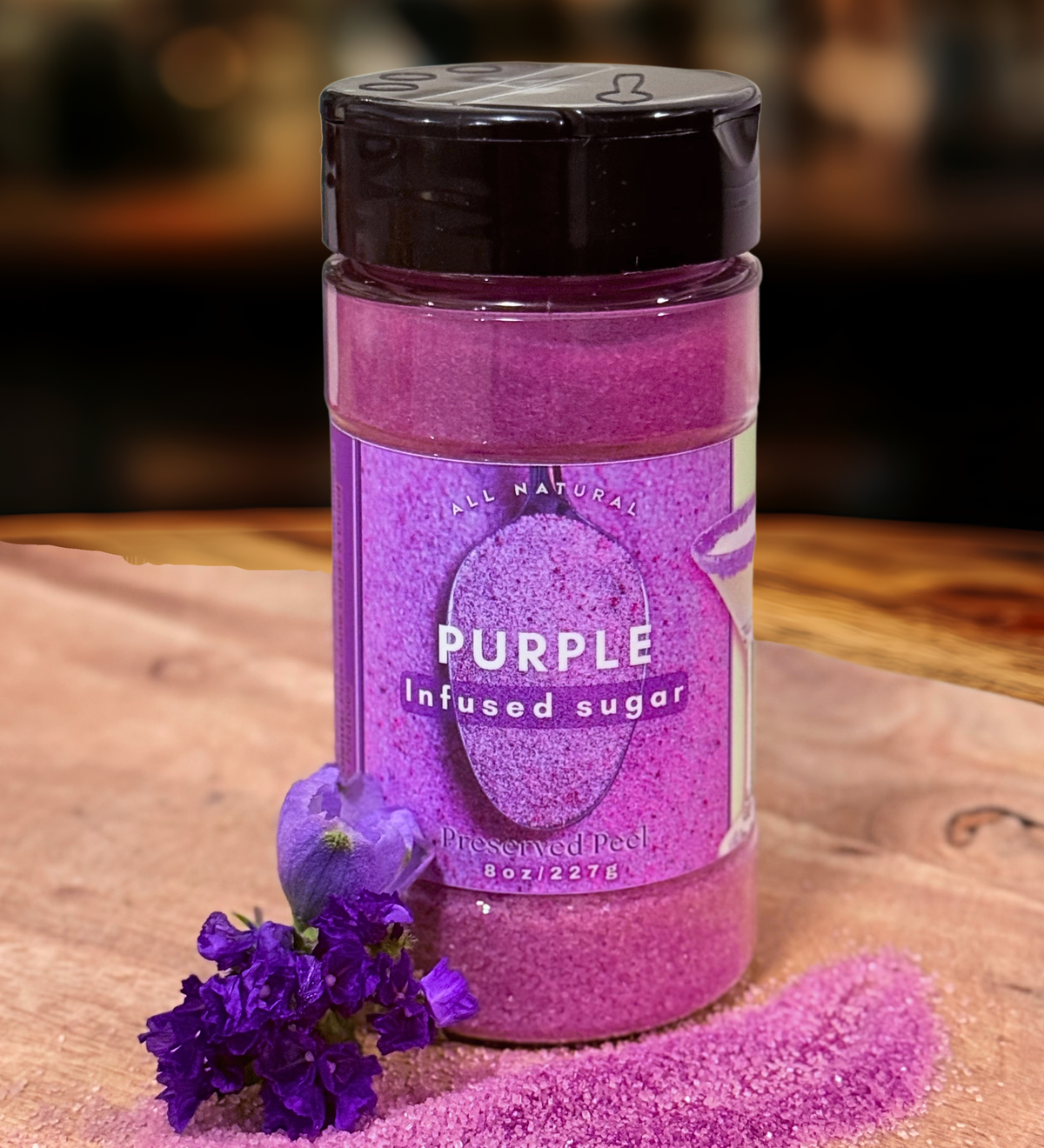Case⇢ Purple Sugar Rim – 8oz | Infused Sugar | Cocktail Rim Purple potato Infused Sugar