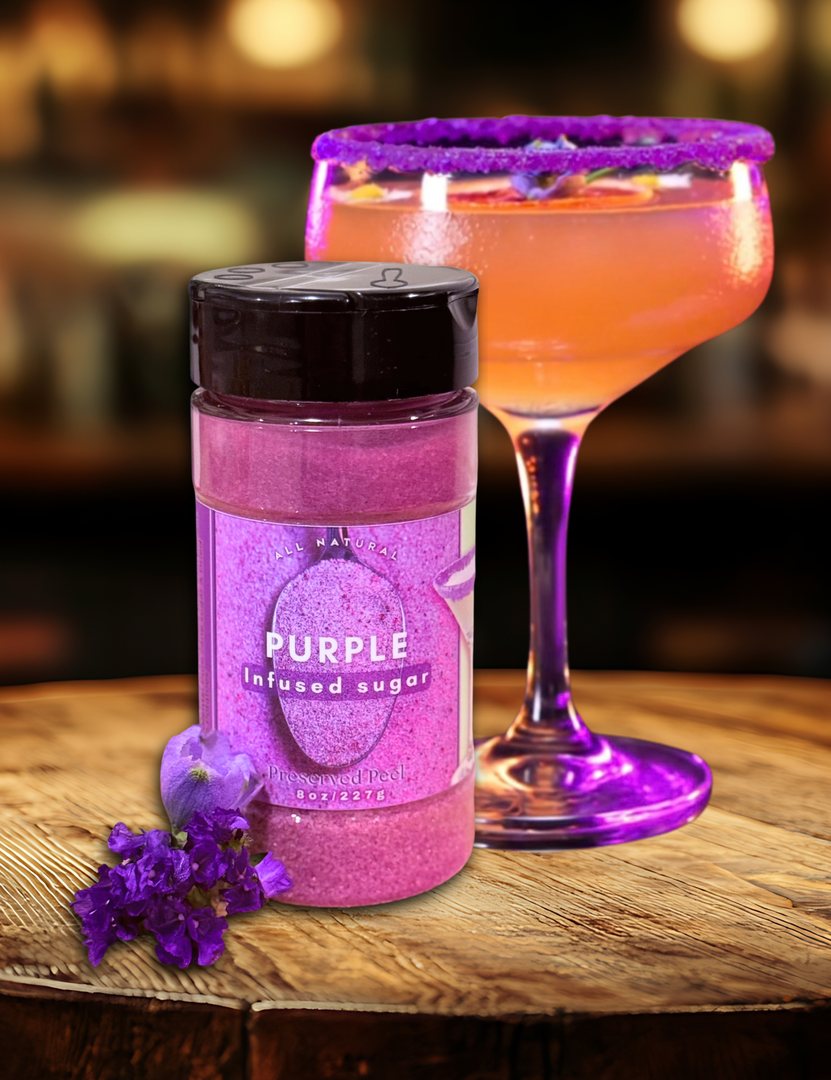Purple Potatoe Sugar Rim – 8oz | Infused Sugar | Cocktail Rim PURPLE SUGAR