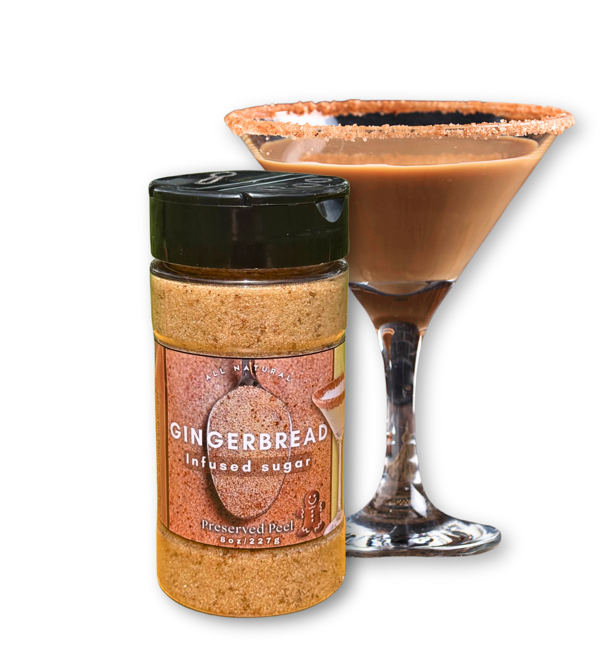 Gingerbread Sugar Rim – 8oz | Infused Sugar | Cocktail Rim